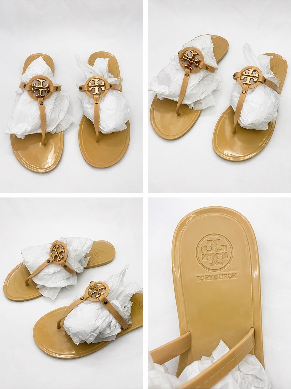 Tory Burch Mini Miller Jelly Sandals – Nude/Beige – Size 40 - Picture 2 of 3